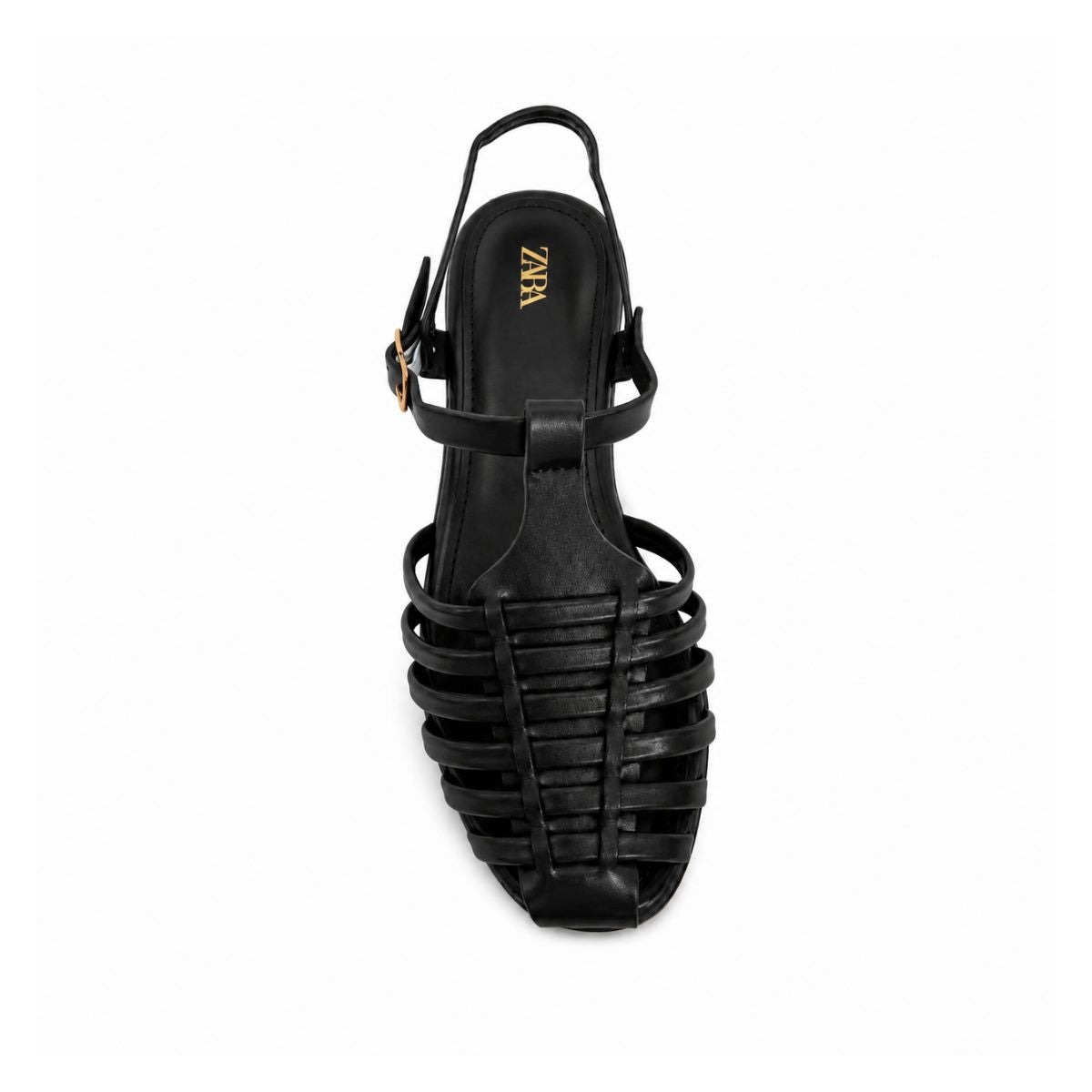 ZARA Braided Leather Sandals Women 1615-018 - BLK