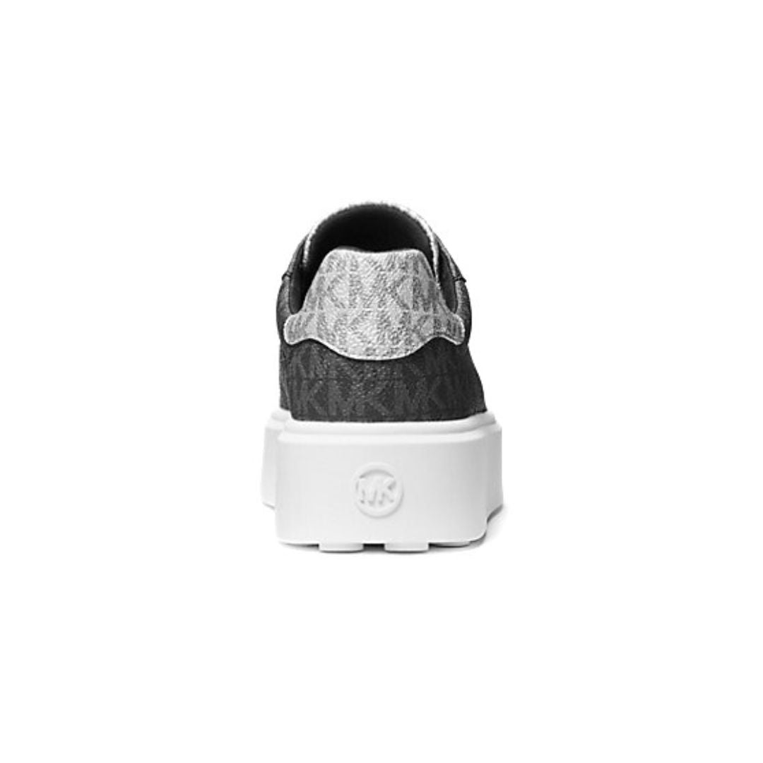 Michael Kors Romey Metallic Two-Tone Signature Logo Platform Sneaker - BLK