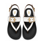 ZARA  Flat Slider with Buckles Sandals Women 1615-015 - WHT