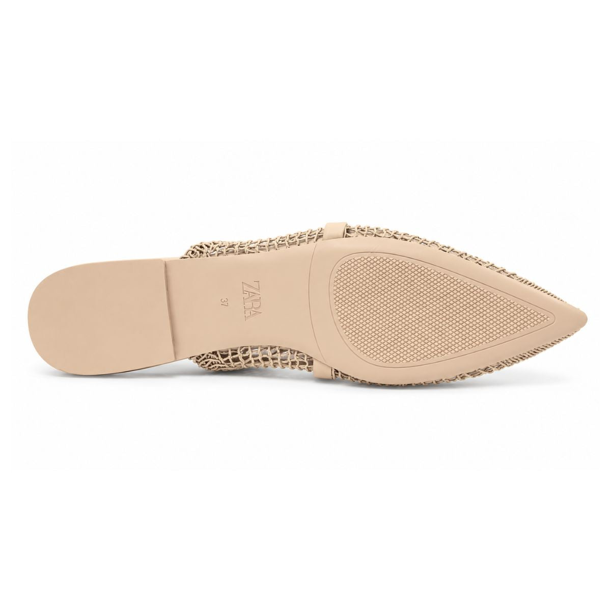 ZARA parkly Rhinestone Flat Sandals Women 1615-011-CRM