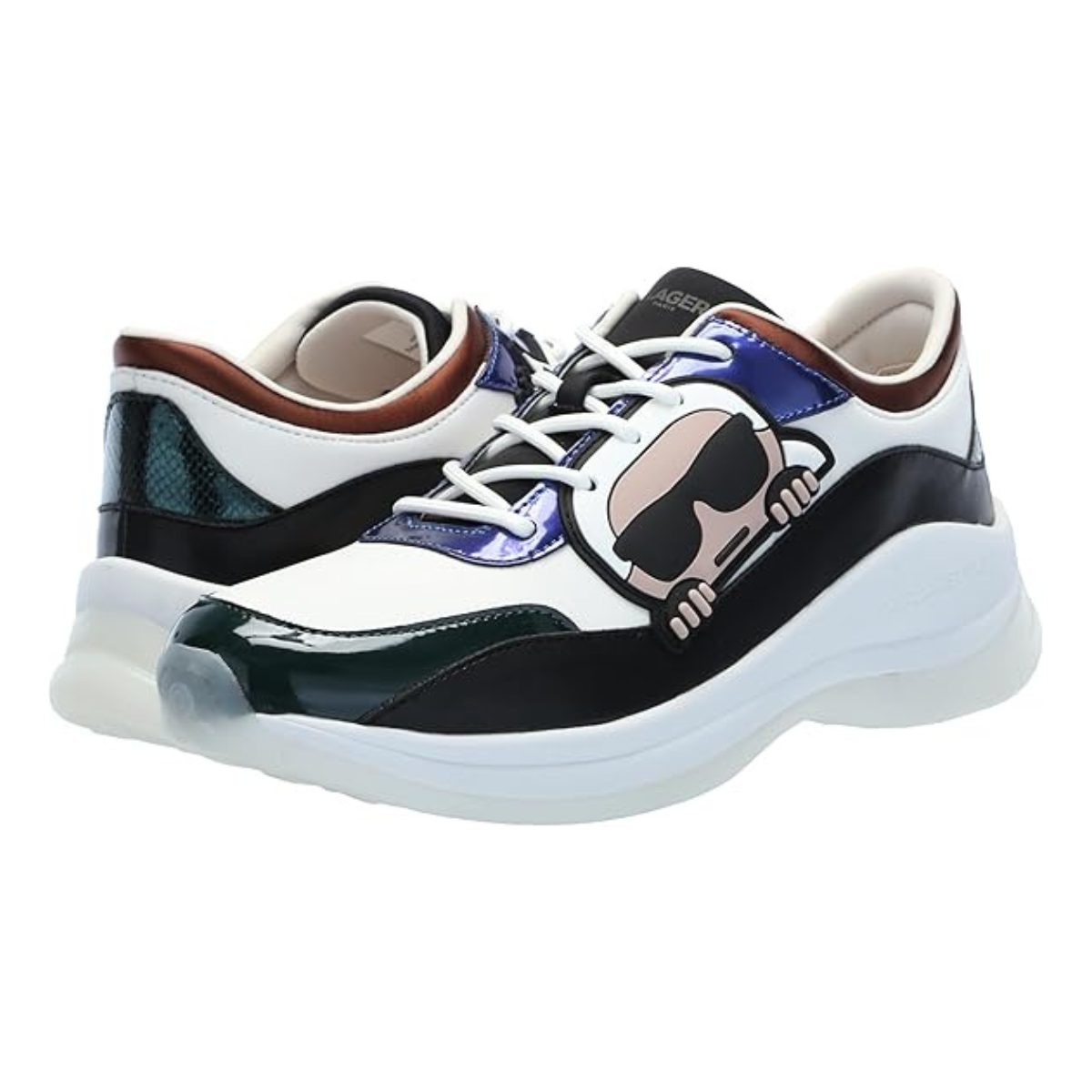 KARL LAGERFELD PARIS Coty Everyday Lace Up Sneakers Women - WHTBLU