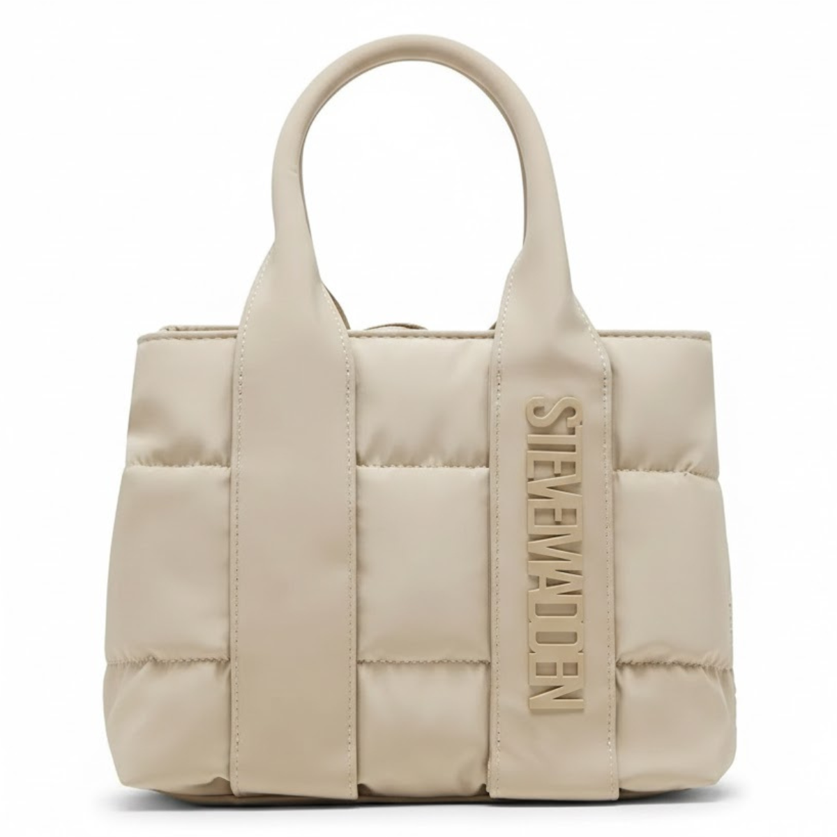 Steve Madden Bbando Quilted Nylon Satchel Shoulder Bag Women - BEG