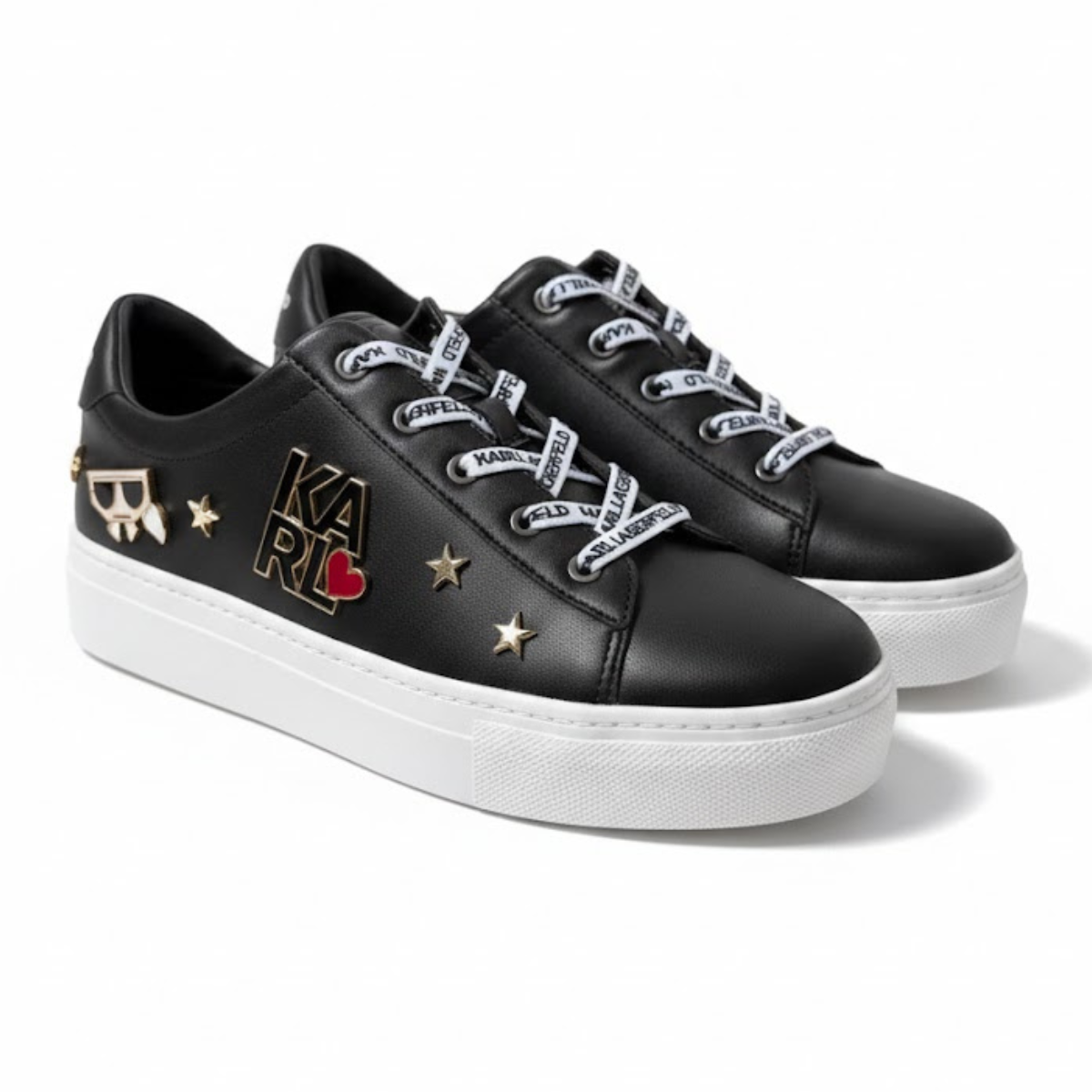 KARL LAGERFELD PARIS Cammy Embellished Logo Sneakers Women - BLK