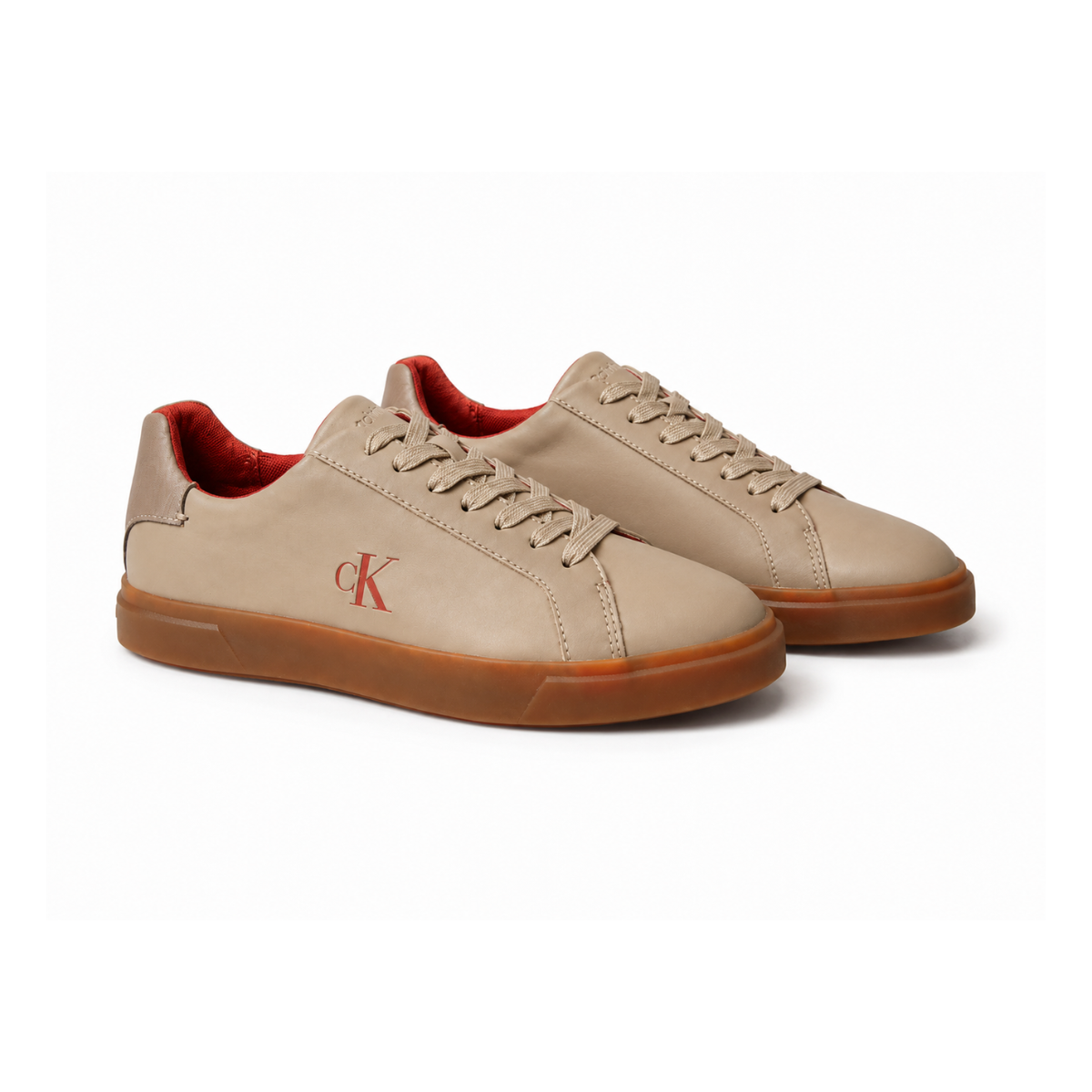 Calvin Klein Low PRO CUPS Leather Sneakers Women HW0HW02845 - BRN