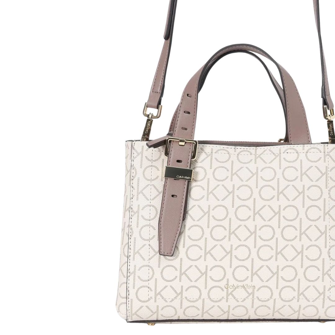 Calvin Klein CK Monogram Satchel with Crossbody Strap