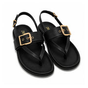 ZARA  Flat Slider with Buckles Sandals Women 1615-012 - BLK