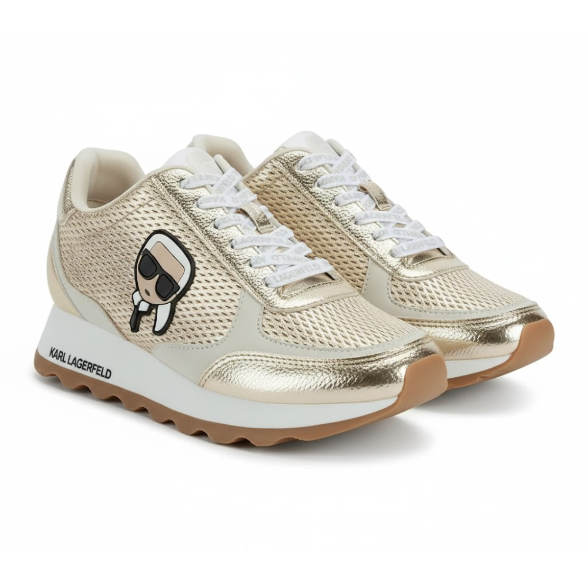 KARL LAGERFELD PARIS Meade Lace Up Sneakers Women - GLD