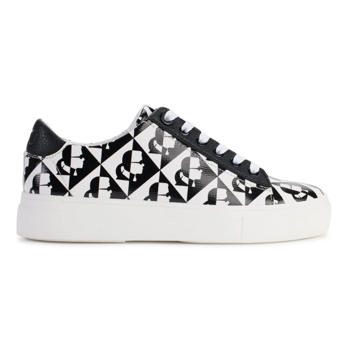 KARL LAGERFELD PARIS DIAMOND EMBOSESED LACE UP Sneakers Women - WHTBLK