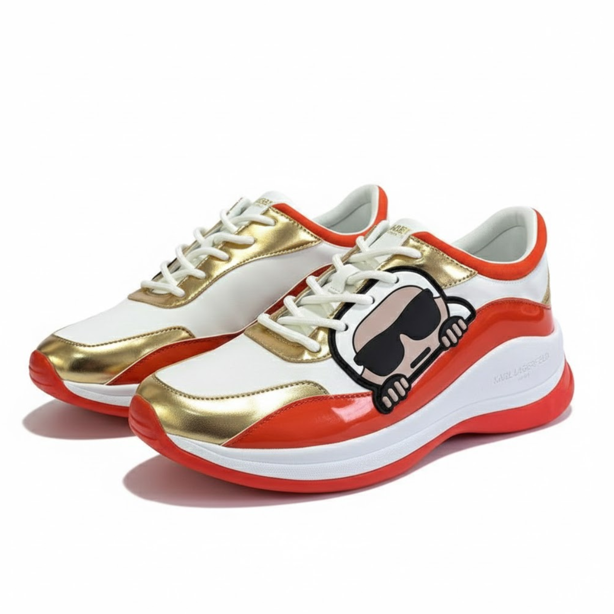 KARL LAGERFELD PARIS Coty Everyday Lace Up Sneakers Women - ORGGLD