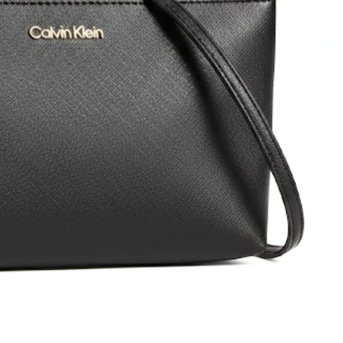 Calvin Klein Metallic Chain Accent Sling Bag Crossbody Women - BLK - Black