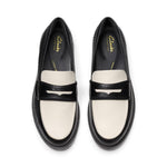 Clarks Leather Block Heel Loafers - BLK
