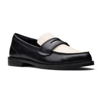 Clarks Leather Block Heel Loafers - BLK