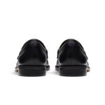 Clarks Leather Block Heel Loafers - BLK