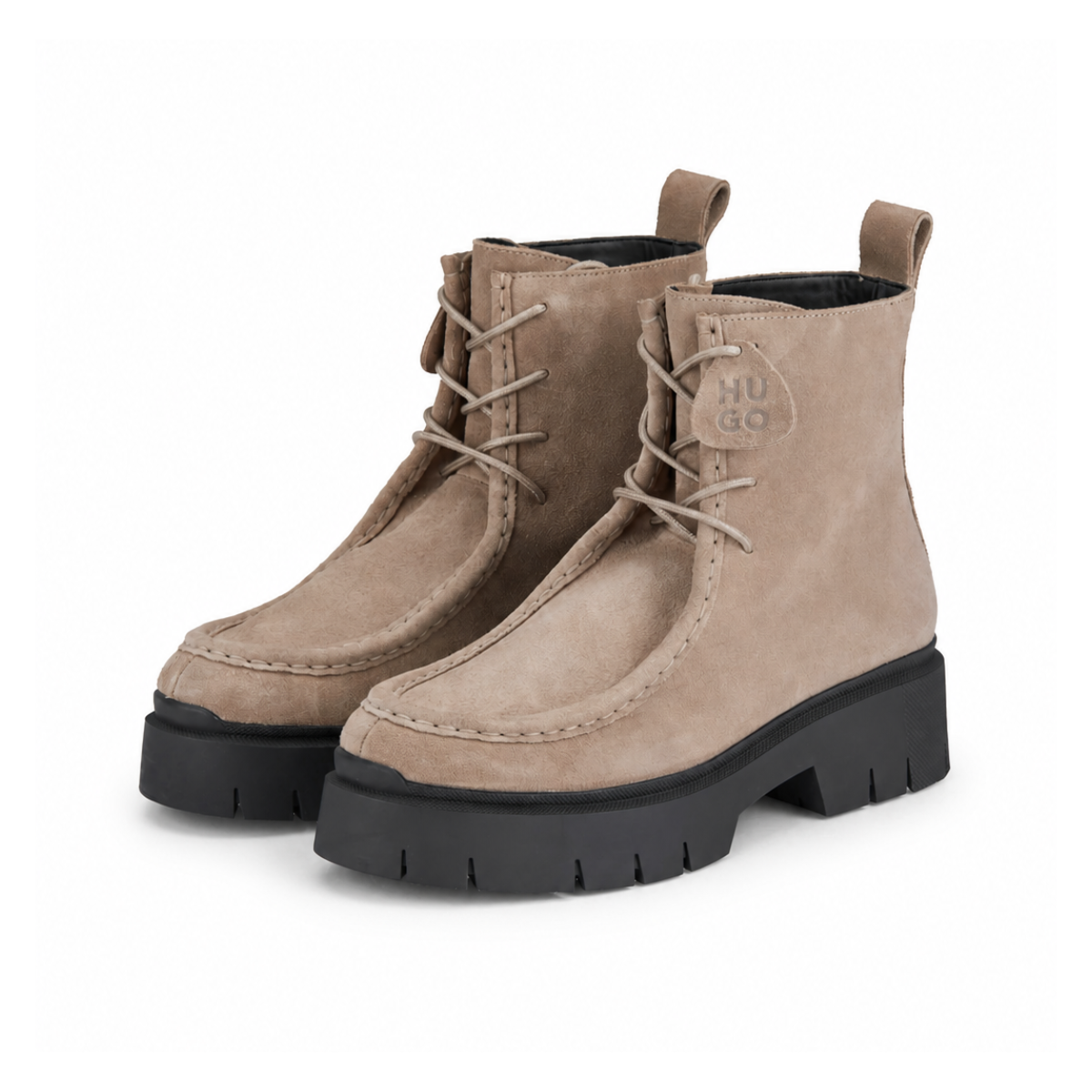 HUGO BOSS Lace-up suede boots Women 50552723 - BEG