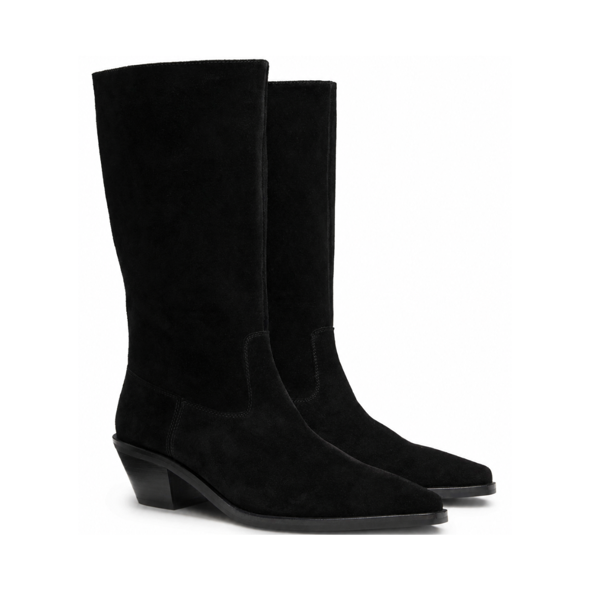 HUGO BOSS Cuban heel Suede boots Women 50557662 - BLK