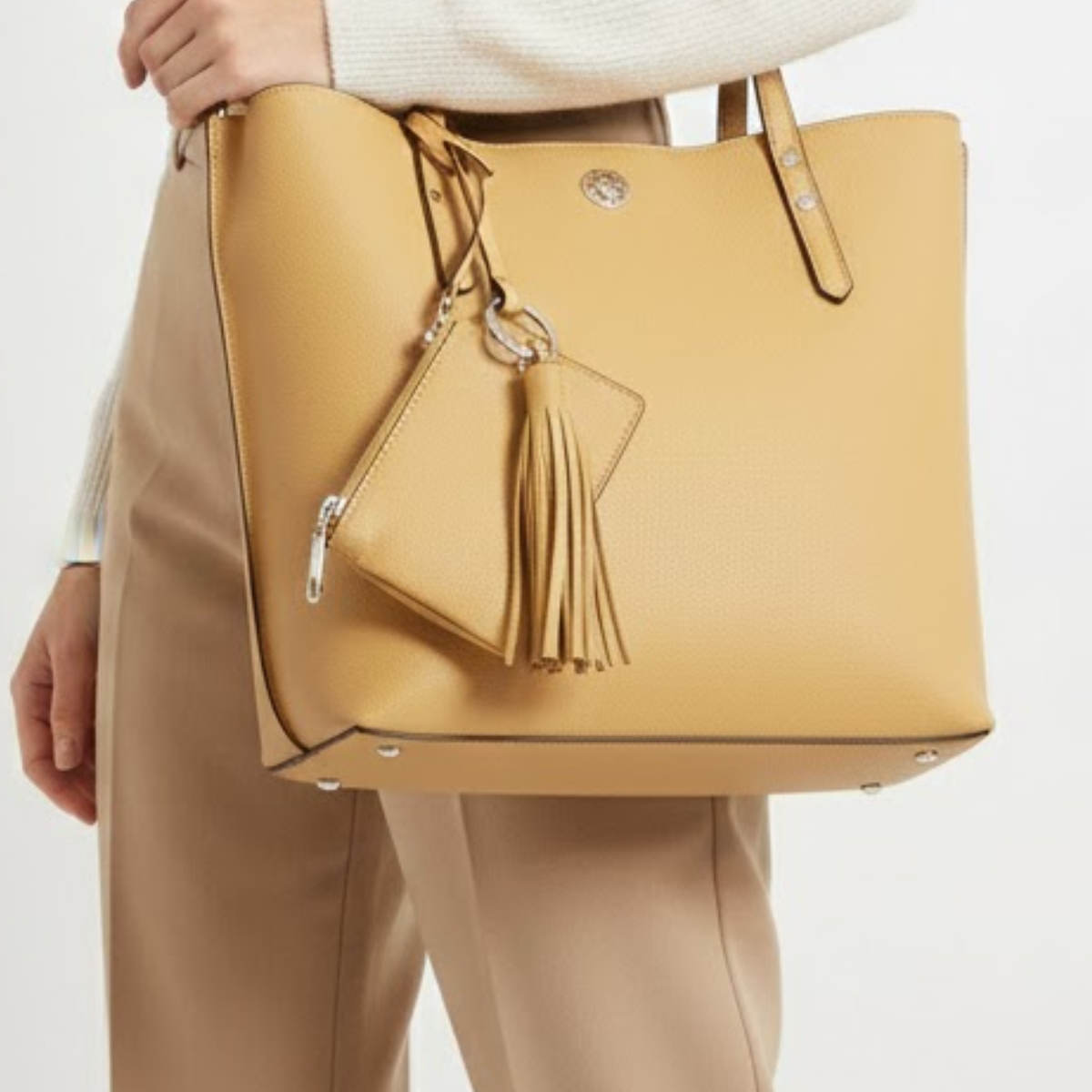 Anne Klein Carry Call Tote Bag Handbag Women - Yellow