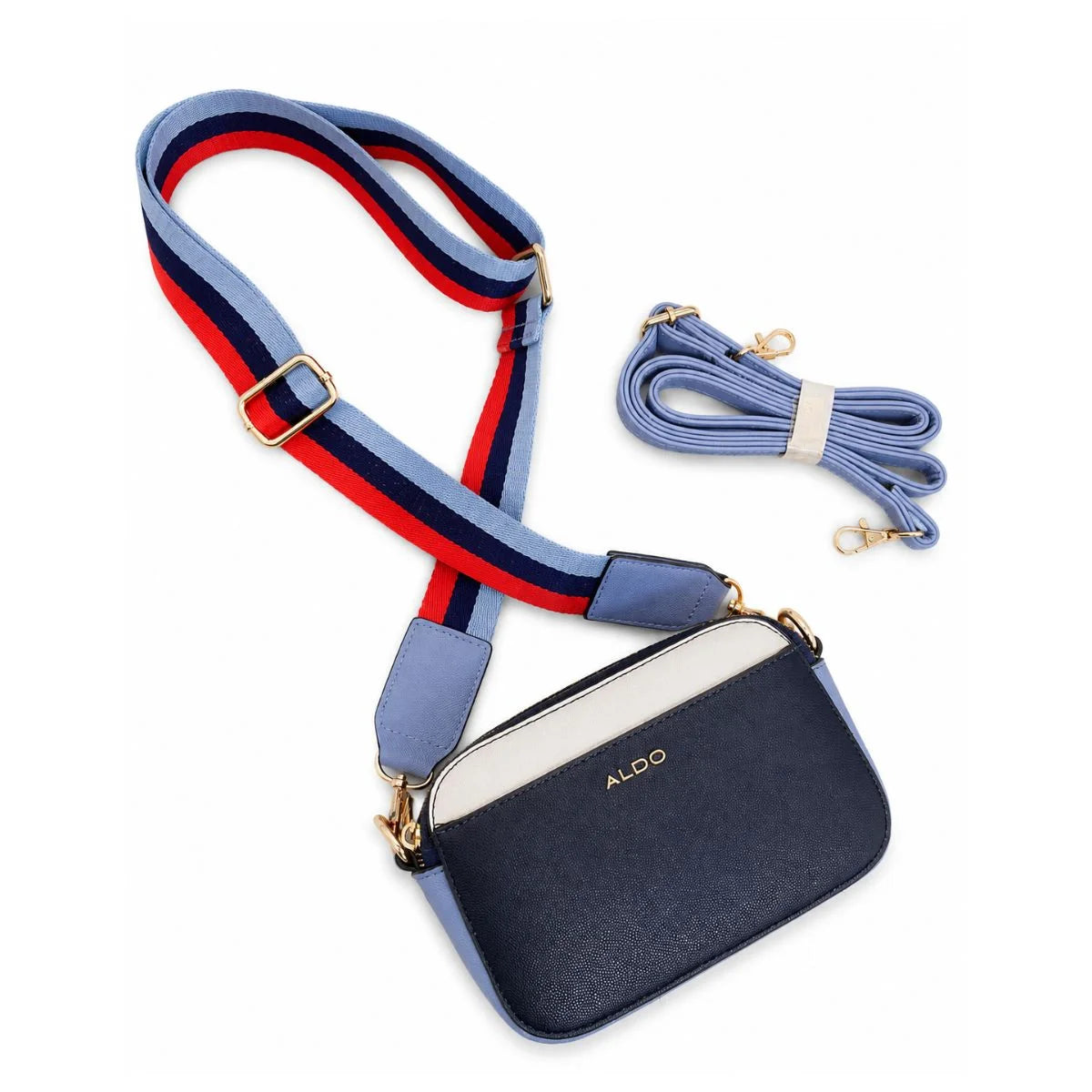 ALDO Double Zipper Sling Bag with Two Adjustable Strap Crossbody bag Women - MLT - Multi