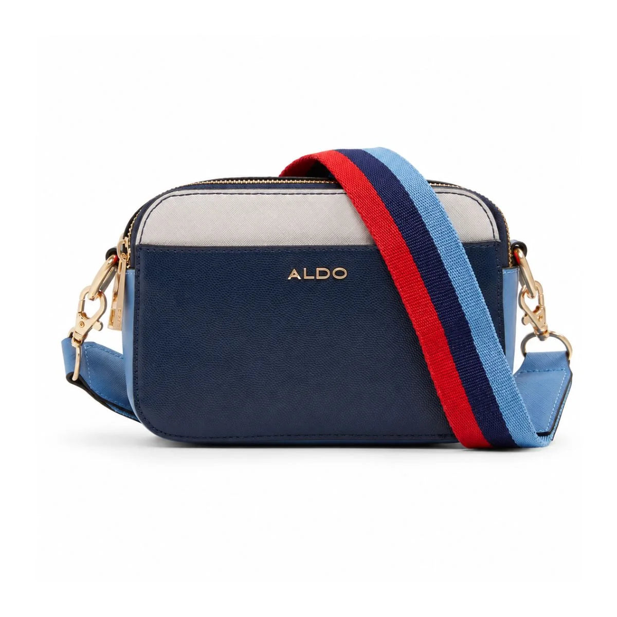 ALDO Double Zipper Sling Bag with Two Adjustable Strap Crossbody bag Women - MLT - Multi
