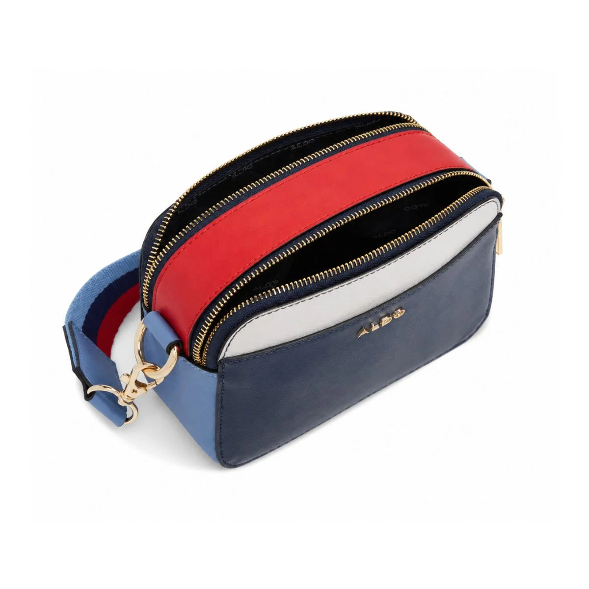 ALDO Double Zipper Sling Bag with Two Adjustable Strap Crossbody bag Women - MLT - Multi