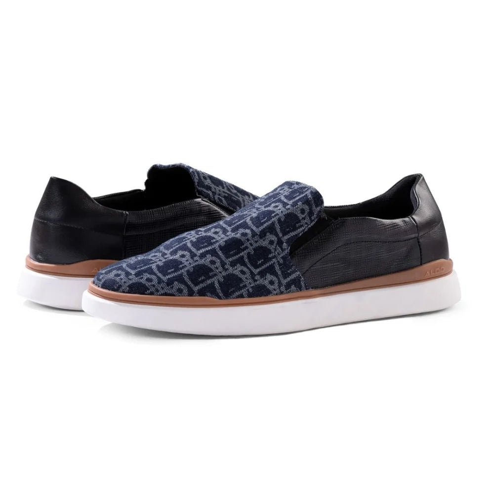 ALDO Melrick Slip On Monogram Sneakers Men - NVYBLK - Navy / 47 / D - Medium