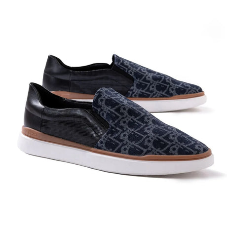 ALDO Melrick Slip On Monogram Sneakers Men - NVYBLK - Navy / 47 / D - Medium