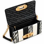 ALDO Zebra Print Chain Shoulder Bag Women - BLK - Black