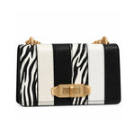 ALDO Zebra Print Chain Shoulder Bag Women - BLK - Black