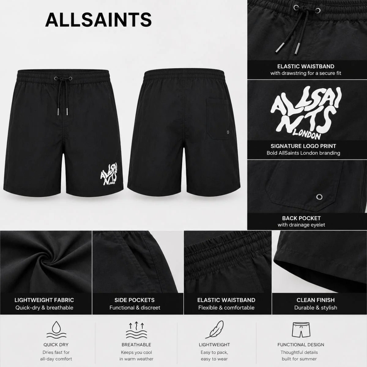 ALLSAINTS Orlando Shorts Men - BLK