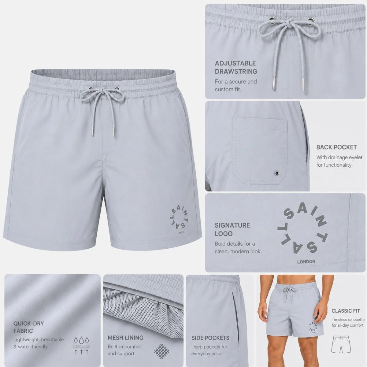 ALLSAINTS Orlando Shorts Men - LGTBLU