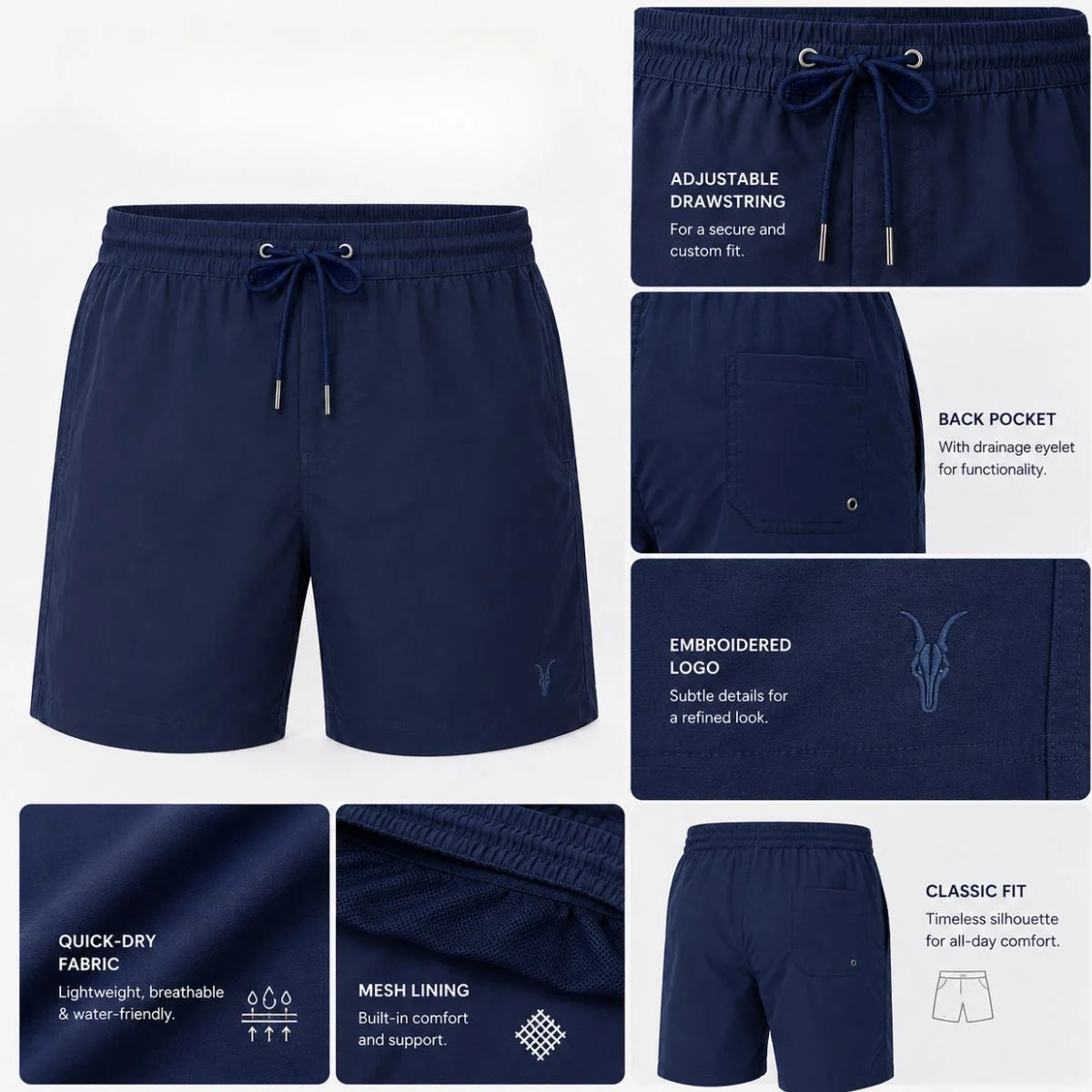 ALLSAINTS Party Wave Shorts Men - NVY