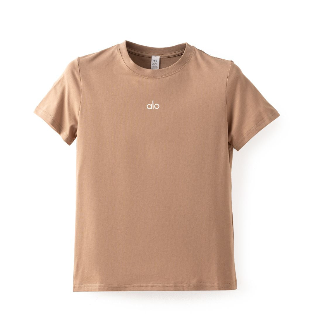 Alo Yoga All Day Short Sleeve T-Shirts Women - Beige / M