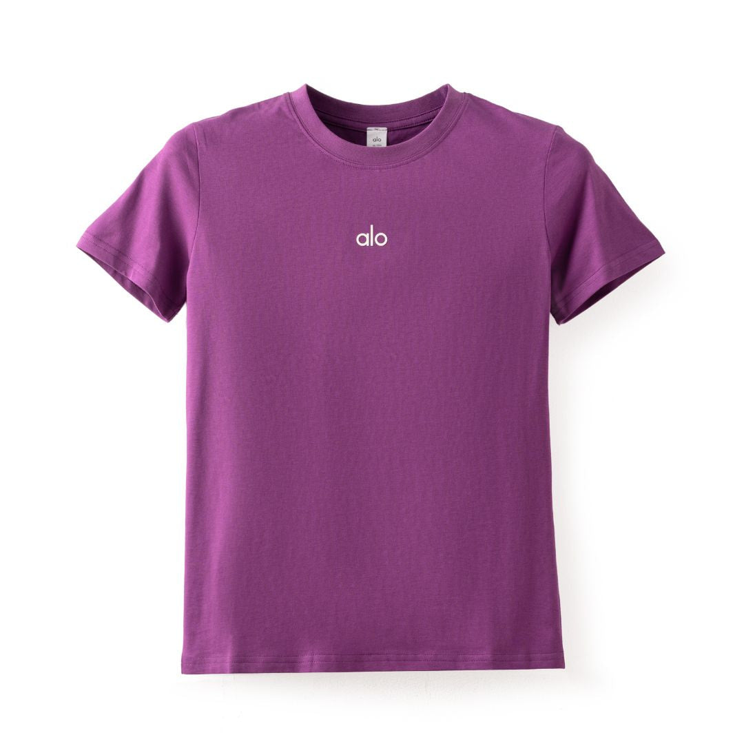 Alo Yoga All Day Short Sleeve T-Shirts Women - Purple / M