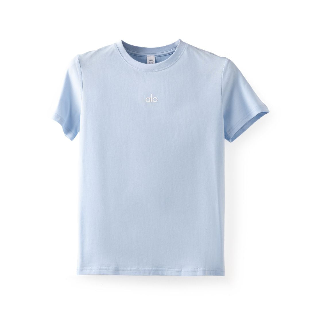 Alo Yoga All Day Short Sleeve T-Shirts Women - Sky Blue / M