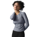 Alo Yoga Ribbed Sea Coast Long Sleeve Women - Gray / M