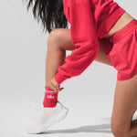Alo Yoga Unisex Half-Crew Throwback Sock - RED