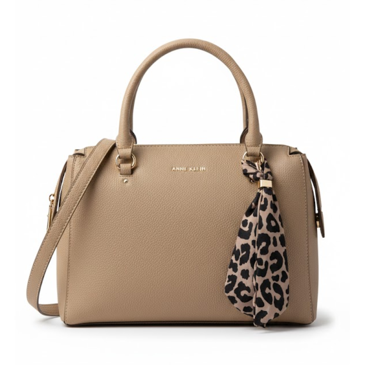 Anne Klein Alissa Satchel Handbag Women - BEG - Brown-Black