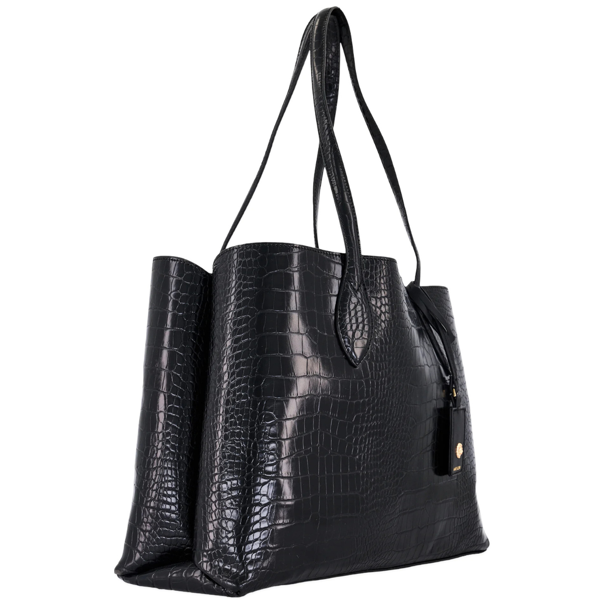 Anne Klein Brand Logo Tote2 Bag Handbag Women - BLK - Black