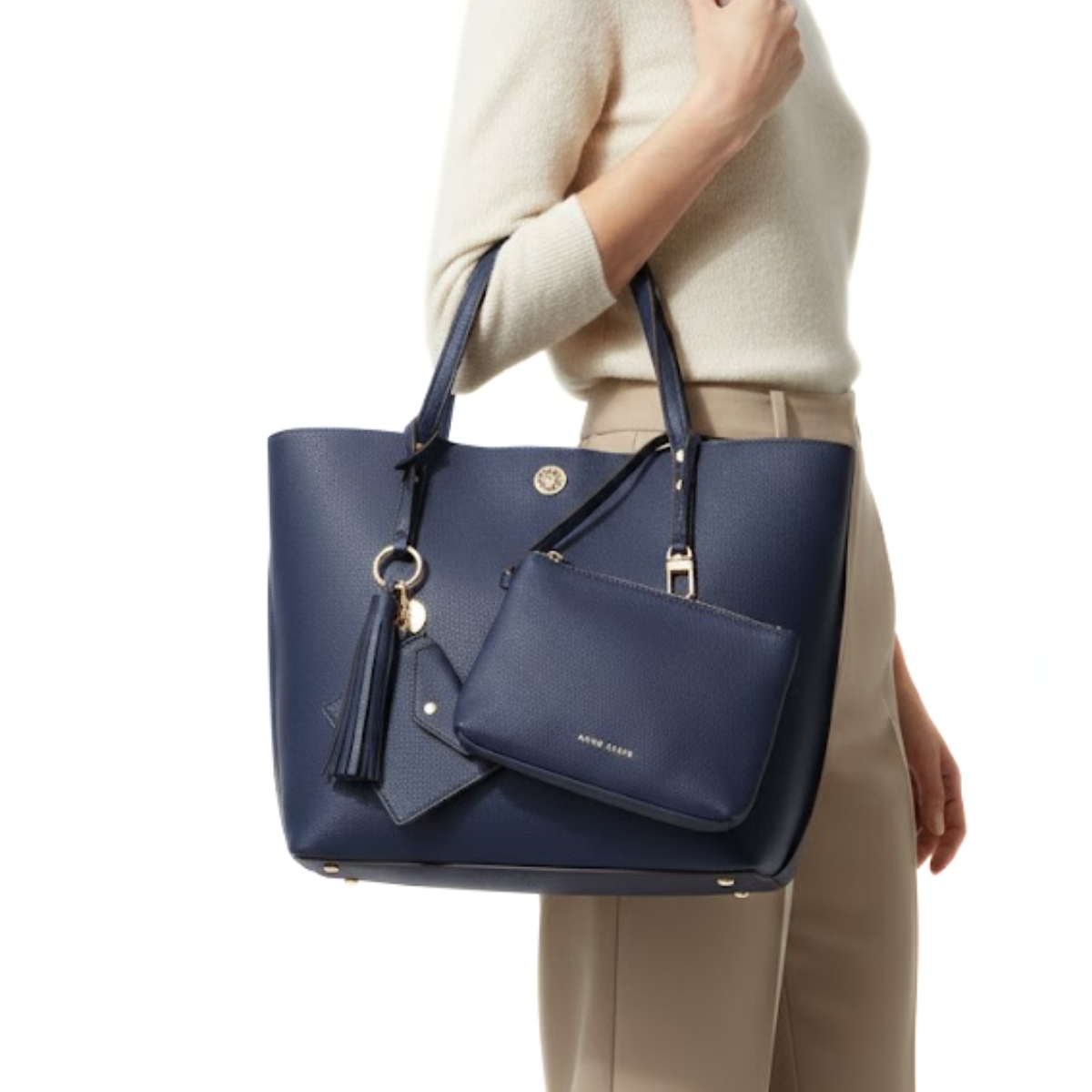 Anne Klein Carry Call Tote Bag Handbag Women - NVY - Navy