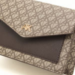 Anne Klein Monogram Patterned Flap Crossbody Bag Women - BEGBRN - Beige