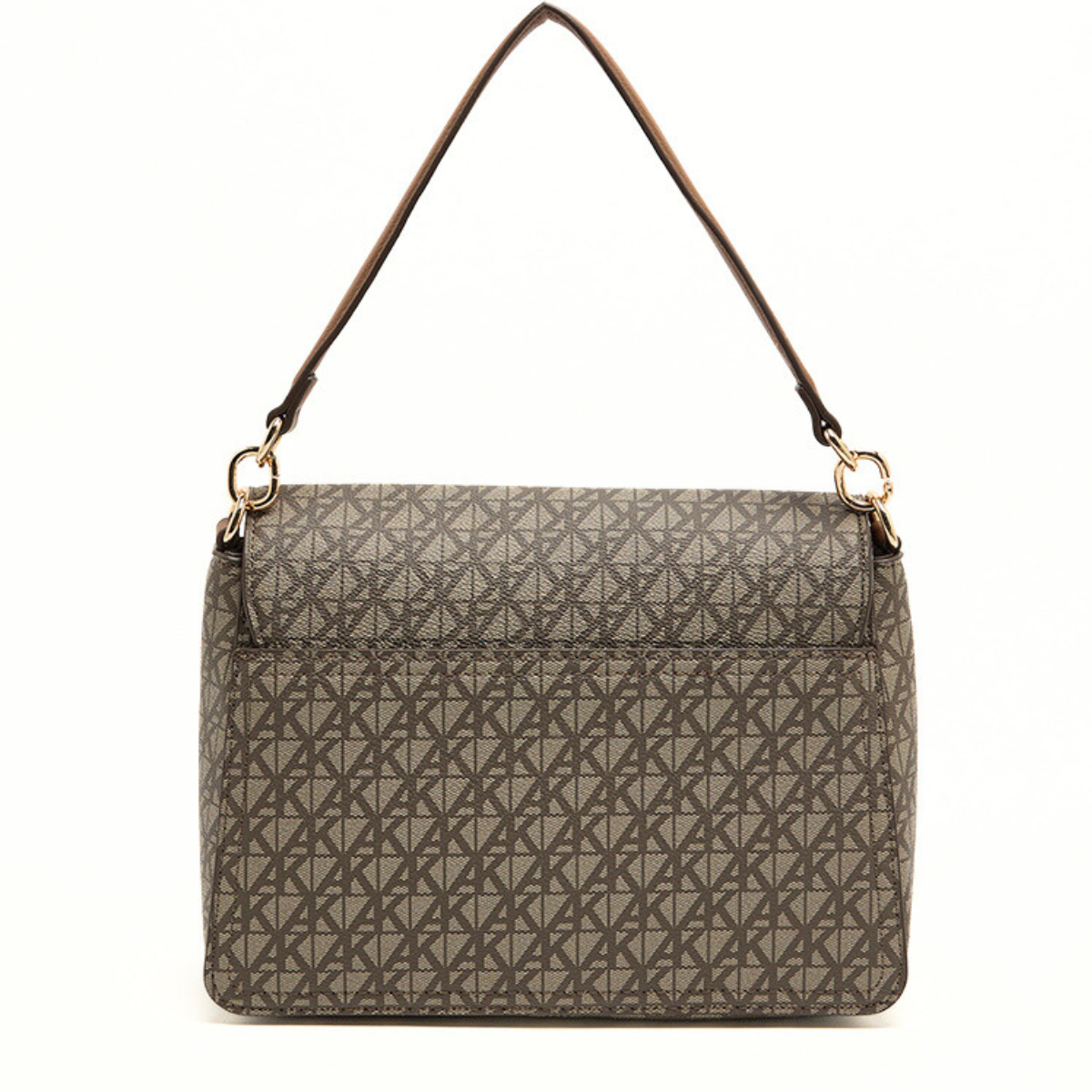 Anne Klein Monogram Patterned Flap Shoulder Bag Women - BRN - Brown