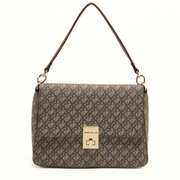 Anne Klein Monogram Patterned Flap Shoulder Bag Women - BRN - Brown