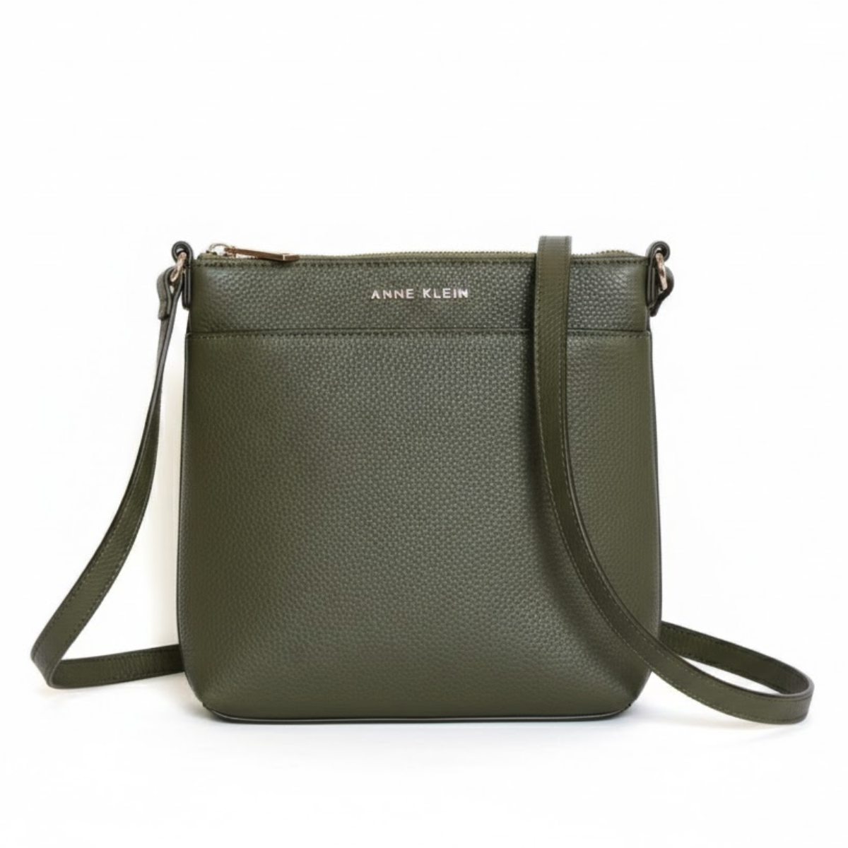 Anne Klein Pebbled Faux Leather Crossbody Women - OLV - Brown