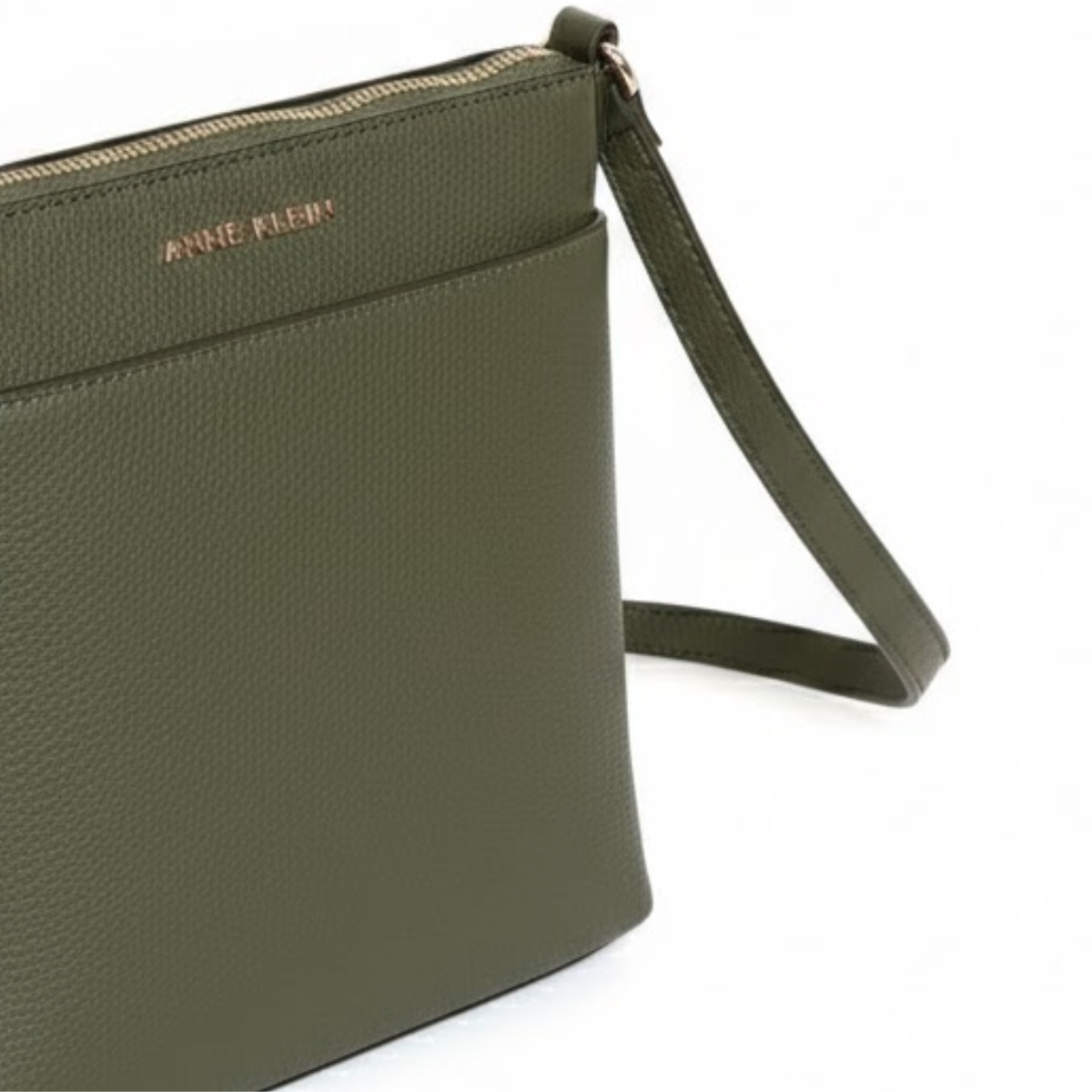 Anne Klein Pebbled Faux Leather Crossbody Women - OLV - Brown