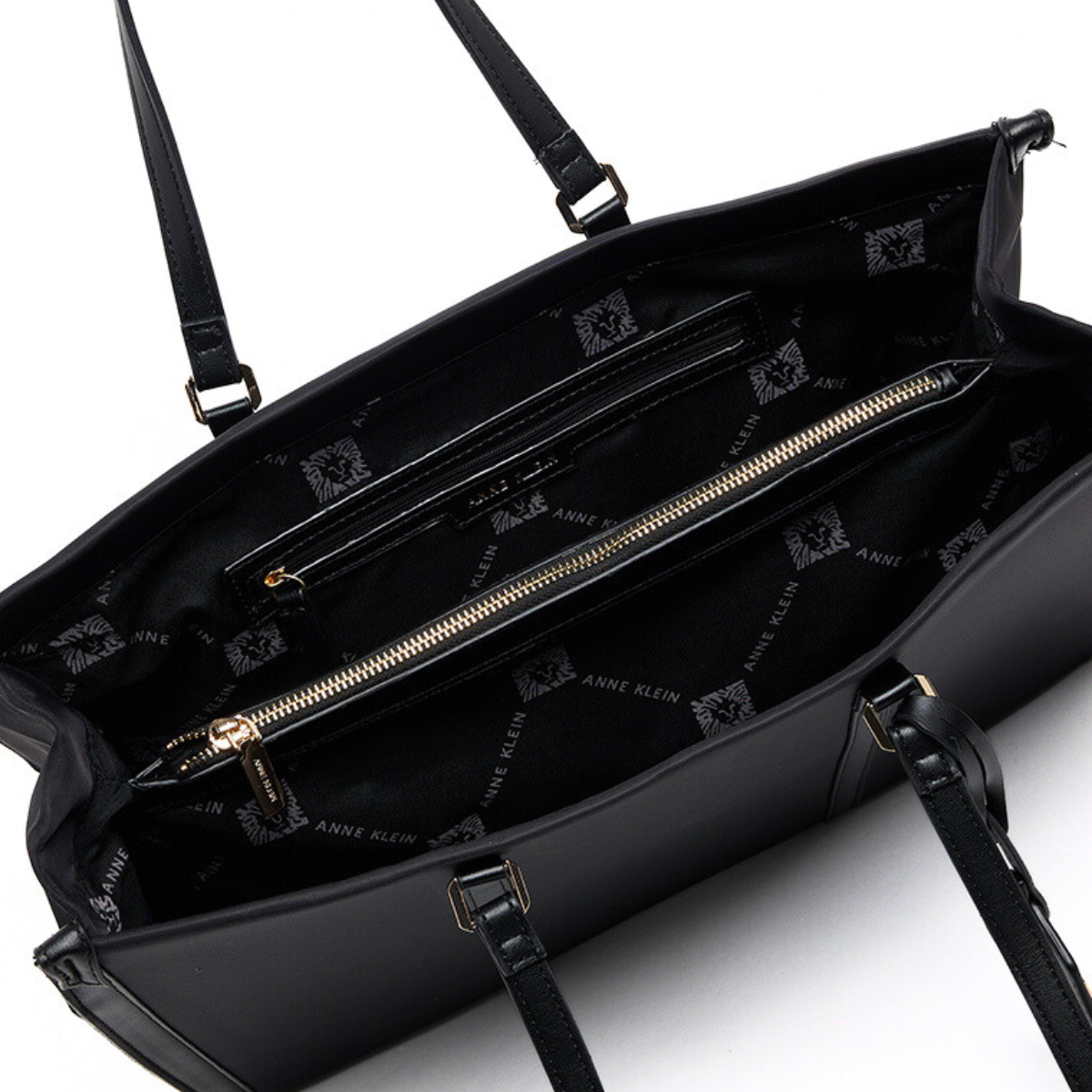 Anne Klein Solid Tote Bag Set Handbag Women - BLK - Brown-Black