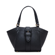 Anne Klein Textured Buckle Detail Tote Bag Handbag Women - BLK - Black