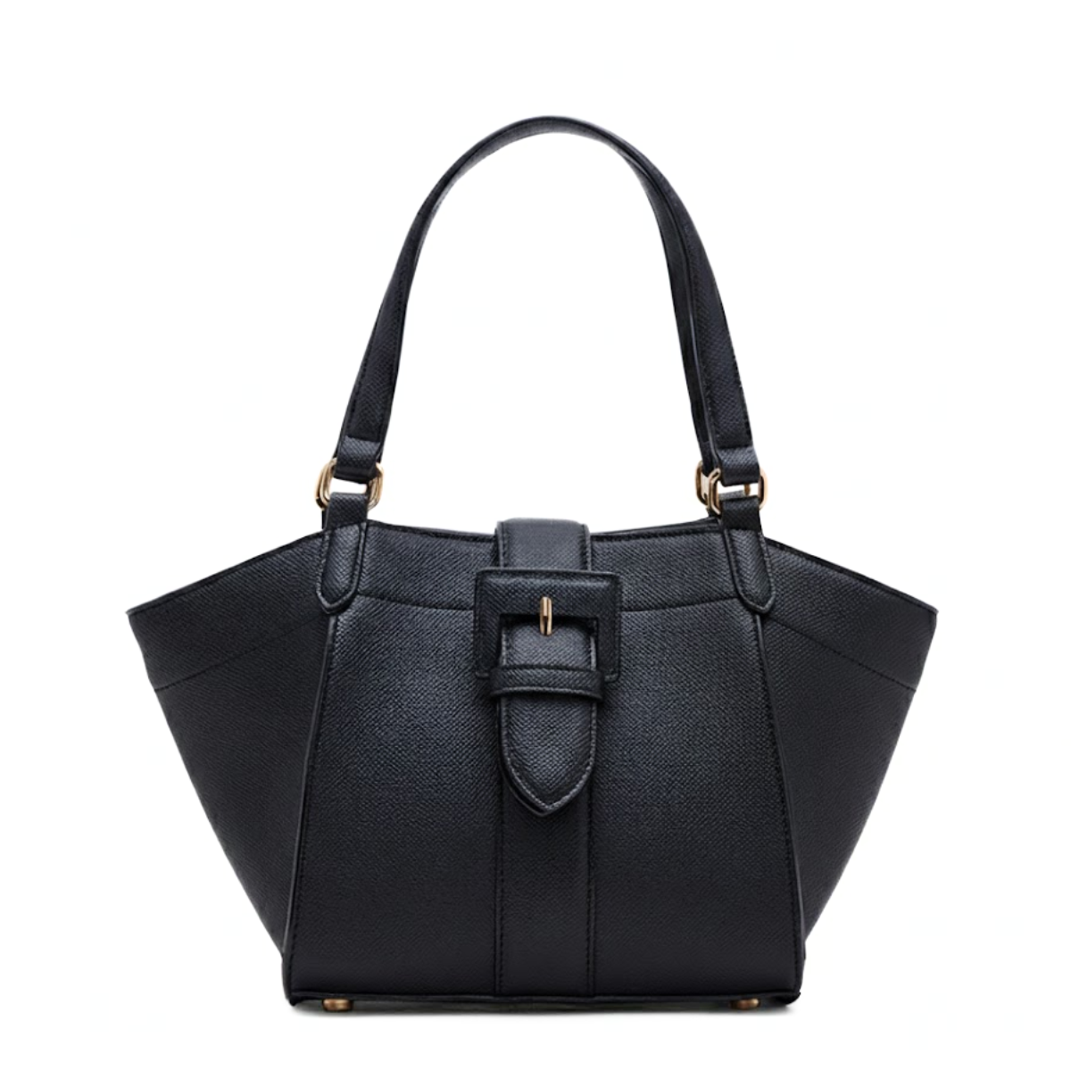 Anne Klein Textured Buckle Detail Tote Bag Handbag Women - BLK - Black