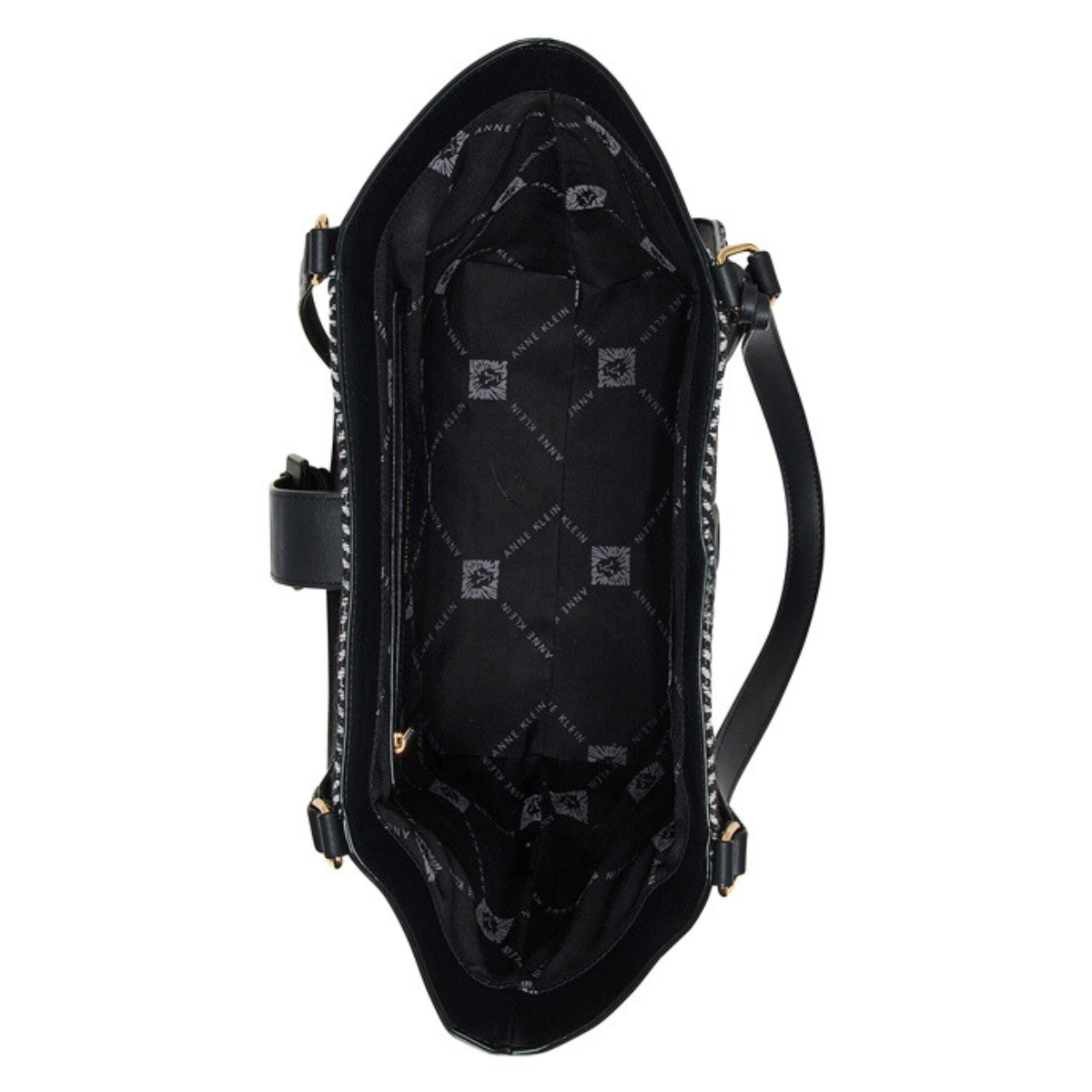 Anne Klein Textured Buckle Detail Tote Bag Handbag Women - BLK - Black