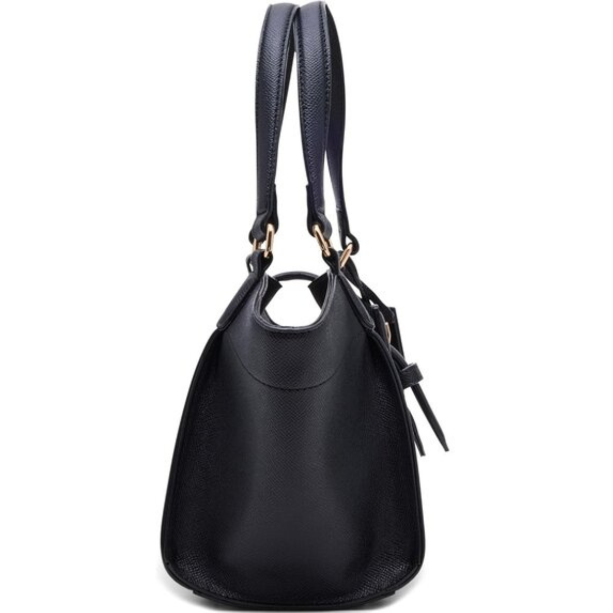 Anne Klein Textured Buckle Detail Tote Bag Handbag Women - BLK - Black