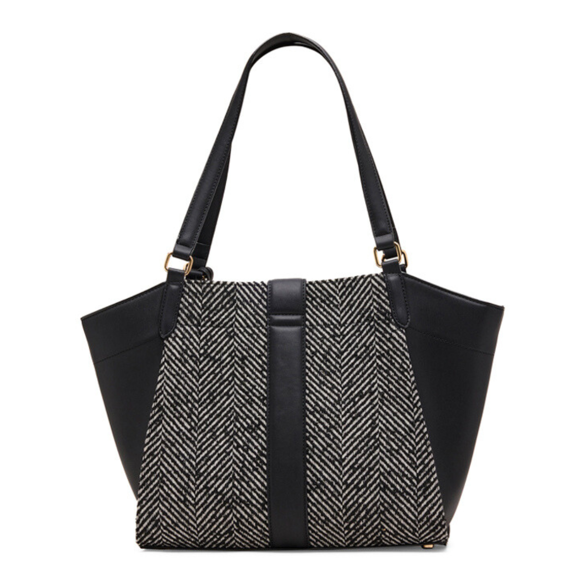 Anne Klein Textured Buckle Detail Tote Bag Handbag Women - BLK - Black