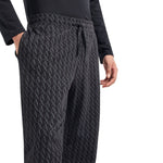 Armani Exchange All Over Logo Essentials Regular Fit Black Print Trousers Men - BLK